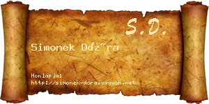 Simonek Dóra névjegykártya